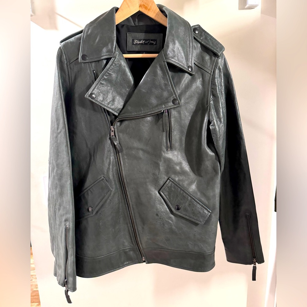 NWT Elizabeth and James Boyfriend Biker Jacket - Black - Sz S